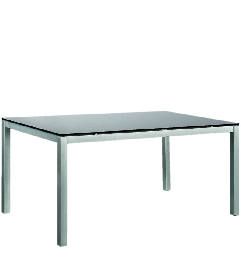 Midnight Dining Table with Black Glass Top by Godrej Interio by Godrej Interio Online