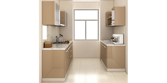 Buy Spacewood Parallel Kitchen In HDMR Glossy MDF Finish ...