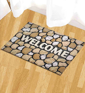 Brown Nylon Door Mat by Status