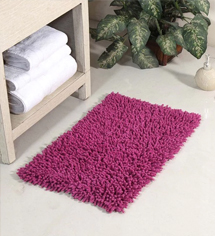 Purple Cotton Chevy Bath Mat by HomeFurry